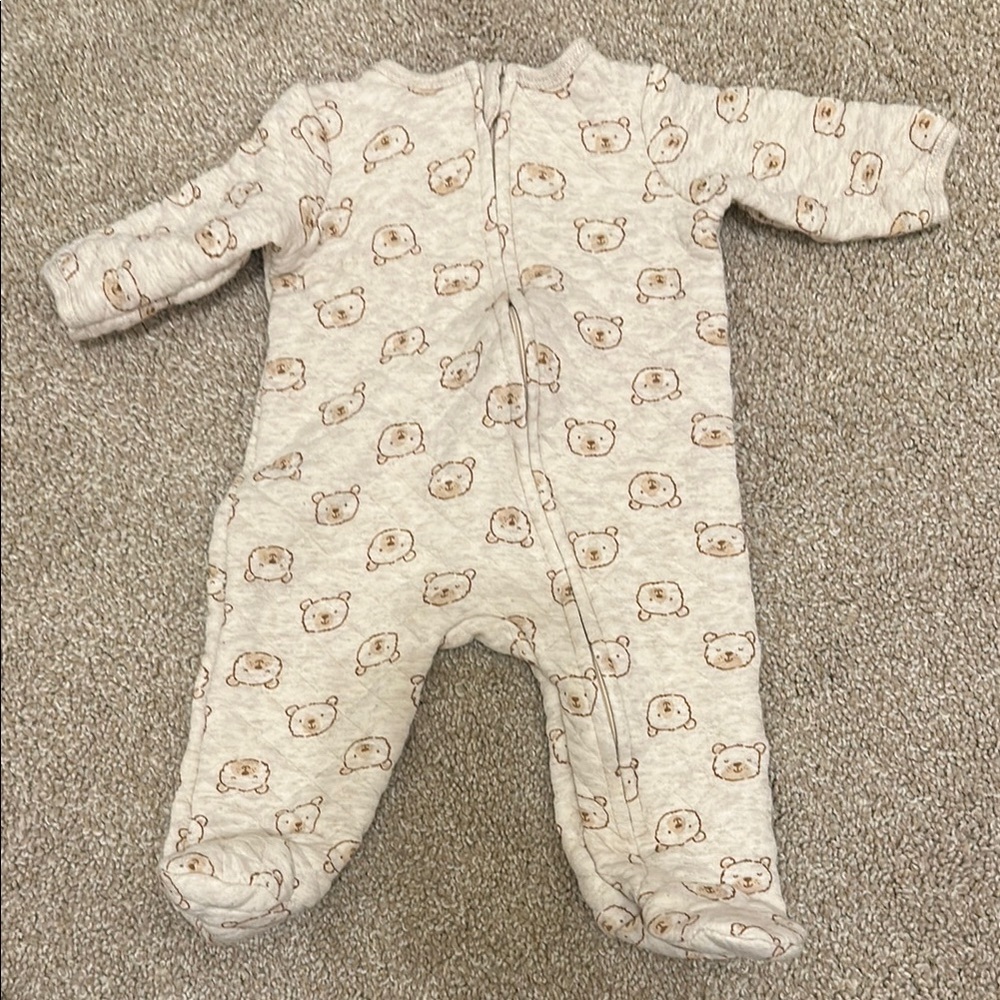 SOFTEST Little Me Brown/Cream Teddy Bear Footies 3-6 month